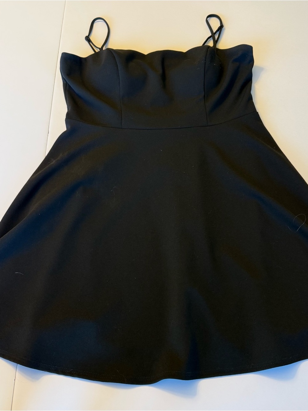 B. Smart Black Mini Spaghetti Strap Dress